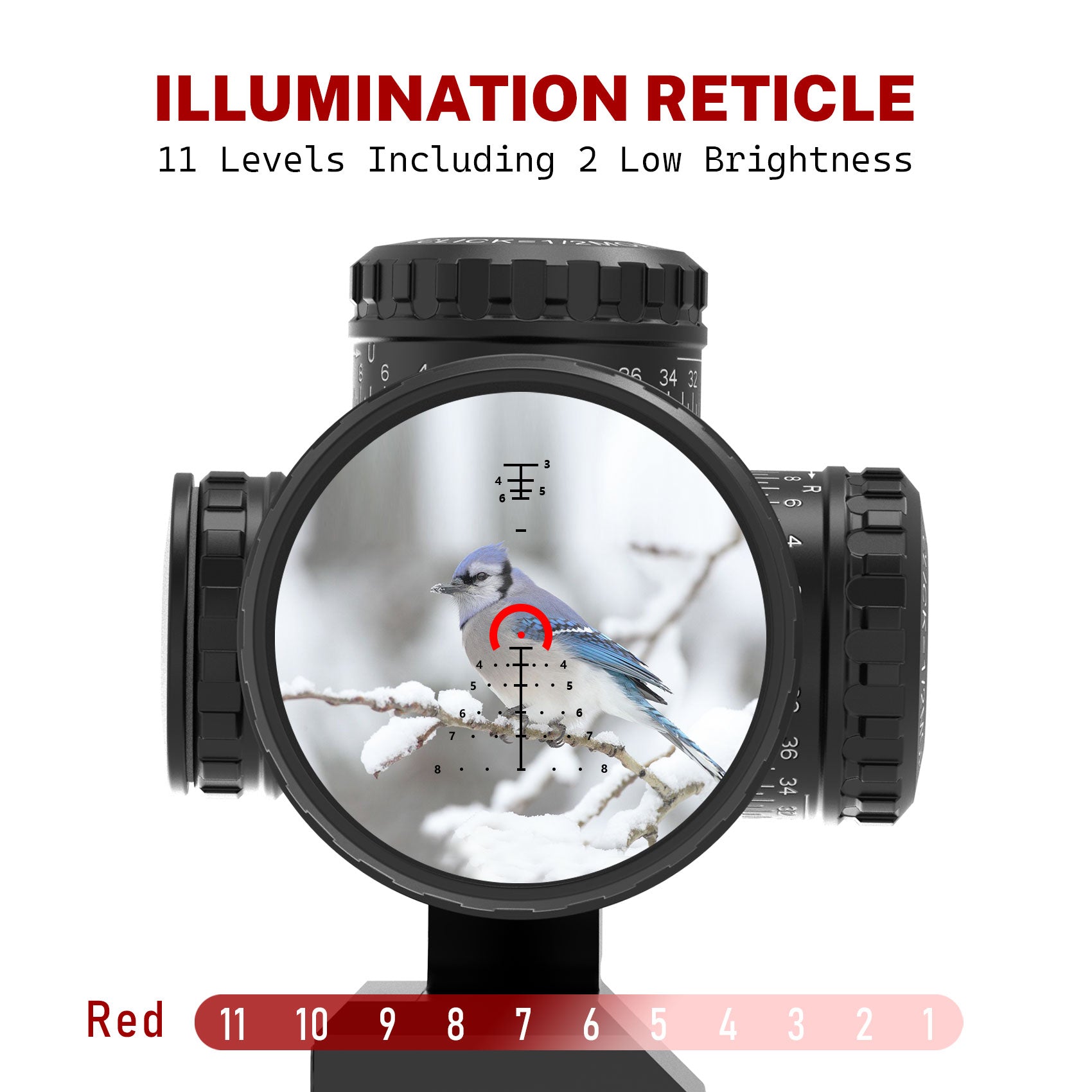 AcuVista SURGE 1-10x24 FFP LPVO scope with 11-level illumination reticle
